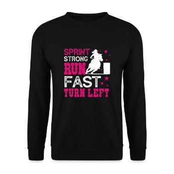 Barrel Racing barrel racer girl - Unisex Sweatshirt - black - Front - Alina (178cm) & Michal (187cm)