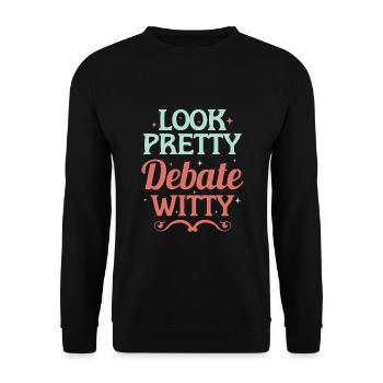 Speech debate team - Unisex Sweatshirt - black - Front - Alina (178cm) & Michal (187cm)