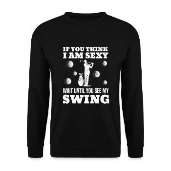 Golf Golfer - Unisex Pullover - Schwarz - Vorne - Alina (178cm) & Michal (187cm)