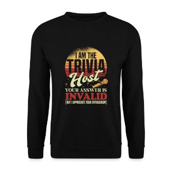 Trivia Night Host - Unisex Sweatshirt - black - Front - Alina (178cm) & Michal (187cm)