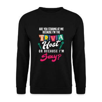 Trivia Night Host - Unisex Sweatshirt - black - Front - Alina (178cm) & Michal (187cm)