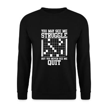 Mots croisés - Sweat-shirt Unisexe - noir - Devant - Alina (178cm) & Michal (187cm)