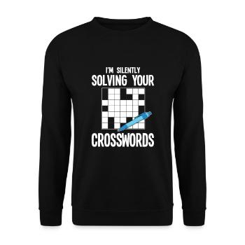 Mots croisés - Sweat-shirt Unisexe - noir - Devant - Alina (178cm) & Michal (187cm)