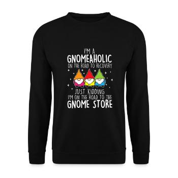 Gnomes - Unisex Pullover - Schwarz - Vorne - Alina (178cm) & Michal (187cm)