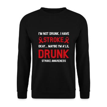 Funny Stroke warrior - Unisex Sweatshirt - black - Front - Alina (178cm) & Michal (187cm)