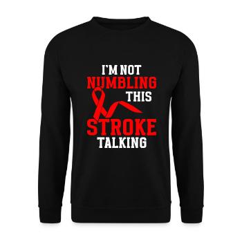 Funny Stroke warrior - Unisex Pullover - Schwarz - Vorne - Alina (178cm) & Michal (187cm)