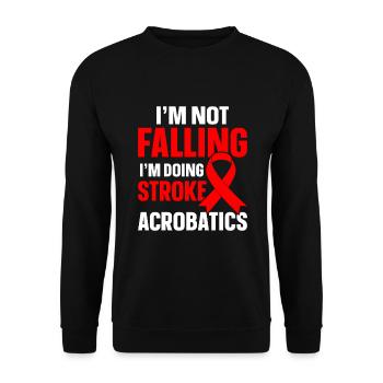 Funny Stroke warrior - Unisex Sweatshirt - black - Front - Alina (178cm) & Michal (187cm)
