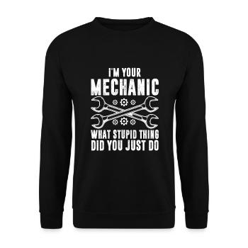 Car mechanic engineer - Unisex Pullover - Schwarz - Vorne - Alina (178cm) & Michal (187cm)