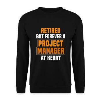 Retired project Manager - Unisex Pullover - Schwarz - Vorne - Alina (178cm) & Michal (187cm)