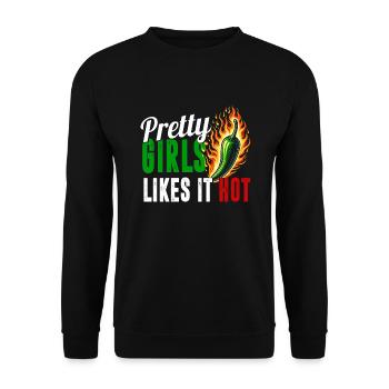 Mexican Jalapeno Chili - Unisex Sweatshirt - black - Front - Alina (178cm) & Michal (187cm)