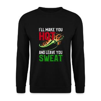 Mexican Jalapeno Chili - Unisex Sweatshirt - black - Front - Alina (178cm) & Michal (187cm)