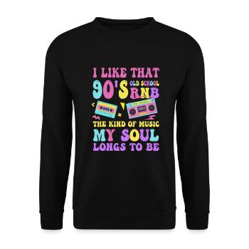 90s R&B Artist Funny R and B - Unisex Pullover - Schwarz - Vorne - Alina (178cm) & Michal (187cm)