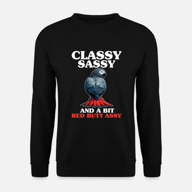 African Grey Parrot - Unisex Sweatshirt - black