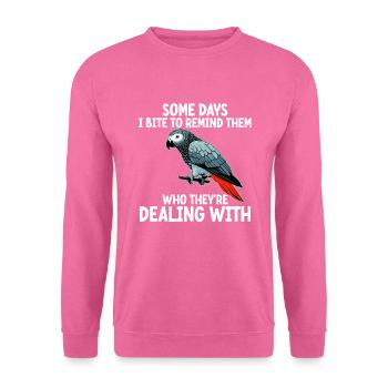 African Grey Parrot - Unisex Pullover - Pink - Vorne