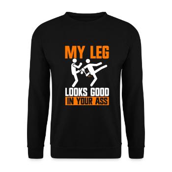 Leg amputee amputation - Unisex Sweatshirt - black - Front - Alina (178cm) & Michal (187cm)