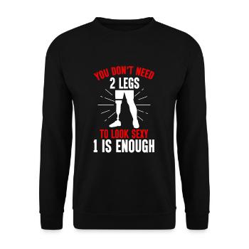 Leg amputee amputation - Unisex Sweatshirt - black - Front - Alina (178cm) & Michal (187cm)