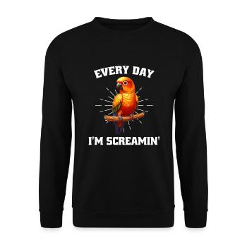 Sun conure - Unisex Sweatshirt - black - Front - Alina (178cm) & Michal (187cm)
