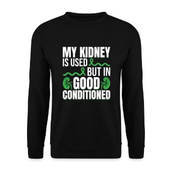 Kidney Donor - Unisex Sweatshirt - black - Front - Alina (178cm) & Michal (187cm)
