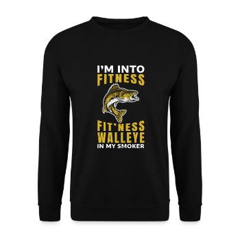 Walleye Fishing - Unisex Sweatshirt - black - Front - Alina (178cm) & Michal (187cm)