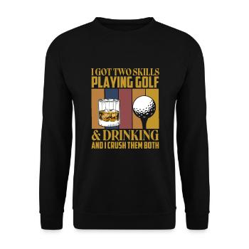 Golf Golfer - Unisex Pullover - Schwarz - Vorne - Alina (178cm) & Michal (187cm)