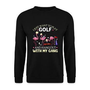 Golf Girl Golfer - Unisex Pullover - Schwarz - Vorne - Alina (178cm) & Michal (187cm)