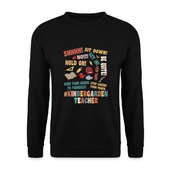 Kindergarden teacher - Unisex Pullover - Schwarz - Vorne - Alina (178cm) & Michal (187cm)