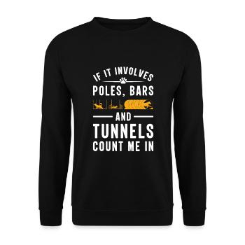 Canine Dog Agility - Unisex Sweatshirt - black - Front - Alina (178cm) & Michal (187cm)