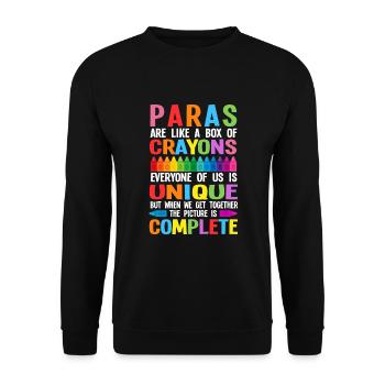 Paraprofessional Para Paraeducator - Unisex Sweatshirt - black - Front - Alina (178cm) & Michal (187cm)