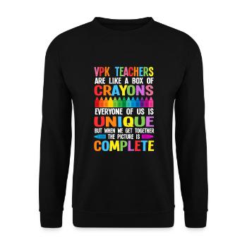 VPK Teacher Voluntary Prekindergarten - Unisex Sweatshirt - black - Front - Alina (178cm) & Michal (187cm)
