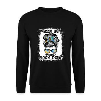 School Custodian Janitor - Unisex Sweatshirt - black - Front - Alina (178cm) & Michal (187cm)