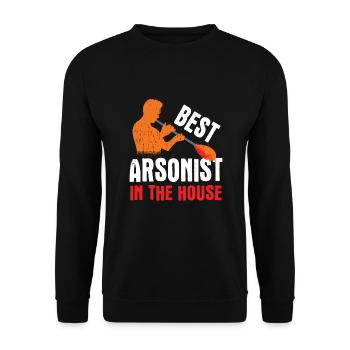 Glass blowing Glassblower - Unisex Sweatshirt - black - Front - Alina (178cm) & Michal (187cm)
