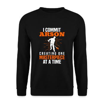 Glass blowing Glassblower - Unisex Sweatshirt - black - Front - Alina (178cm) & Michal (187cm)