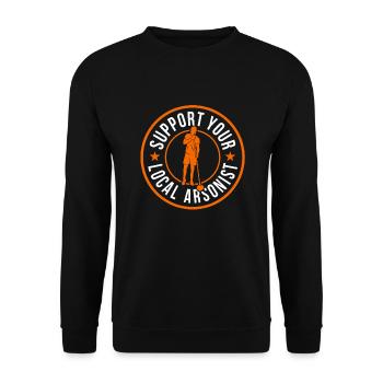 Glass blowing Glassblower - Unisex Sweatshirt - black - Front - Alina (178cm) & Michal (187cm)