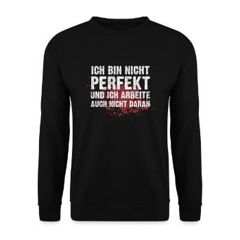 Ich bin nicht perfekt - Unisex Pullover - Schwarz - Vorne - Alina (178cm) & Michal (187cm)