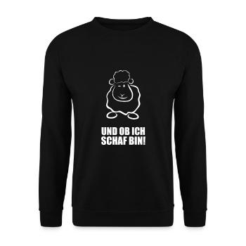 And if I am a sheep! Original Real Sheep Design - Unisex Sweatshirt - black - Front - Alina (178cm) & Michal (187cm)