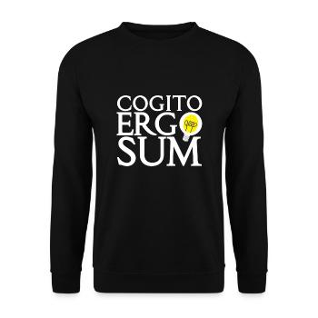 cogito, ergo sum - Latein: ich denke also bin ich - Unisex Pullover - Schwarz - Vorne - Alina (178cm) & Michal (187cm)