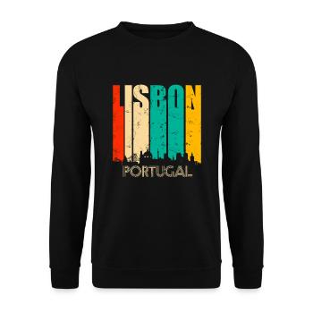 Lisbon Portugal - Unisex Sweatshirt - black - Front - Alina (178cm) & Michal (187cm)
