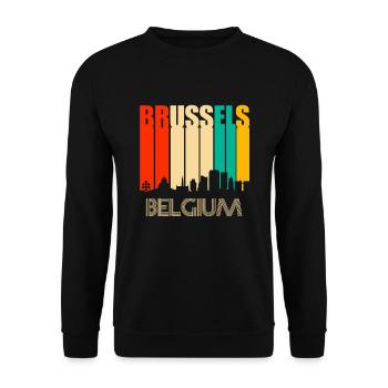 Brüssel - Unisex Pullover - Schwarz - Vorne - Alina (178cm) & Michal (187cm)
