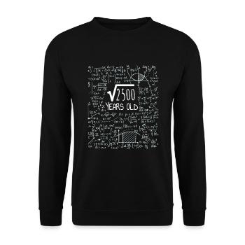 Racine carrée de 2500 - 50e anniversaire de Geek Design - Sweat-shirt Unisexe - noir - Devant - Alina (178cm) & Michal (187cm)