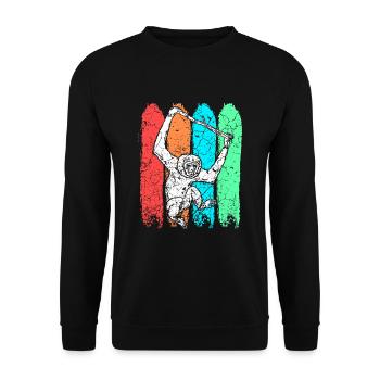 Affe Gibbon - Unisex Pullover - Schwarz - Vorne - Alina (178cm) & Michal (187cm)