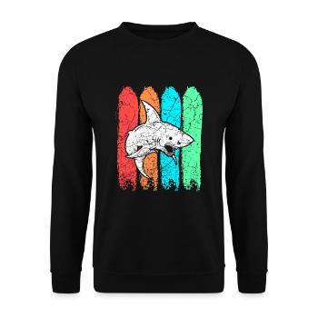 Shark shark - Unisex Sweatshirt - black - Front - Alina (178cm) & Michal (187cm)