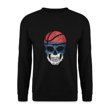 Basket-ball Serbie crâne et os croisés - Sweat-shirt Unisexe - noir - Devant - Alina (178cm) & Michal (187cm)