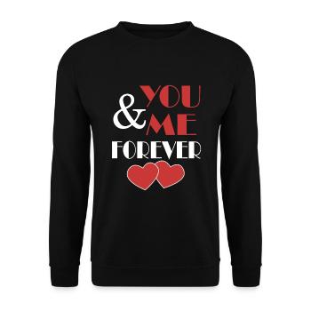 You & me forever Valentinstag Geschenk - Unisex Pullover - Schwarz - Vorne - Alina (178cm) & Michal (187cm)