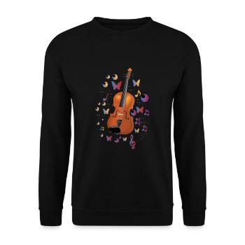 Violin gift idea - Unisex Sweatshirt - black - Front - Alina (178cm) & Michal (187cm)