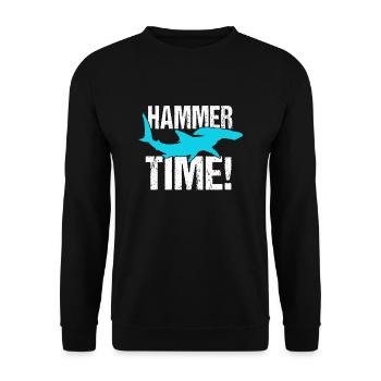 Hammerhead shark saying - Unisex Sweatshirt - black - Front - Alina (178cm) & Michal (187cm)
