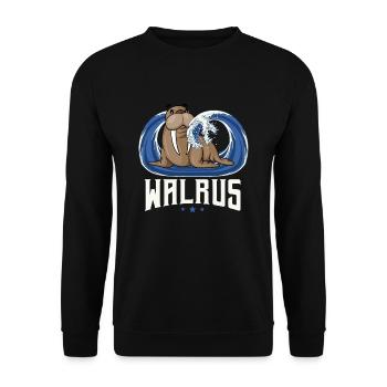 Walross - Unisex Pullover - Schwarz - Vorne - Alina (178cm) & Michal (187cm)