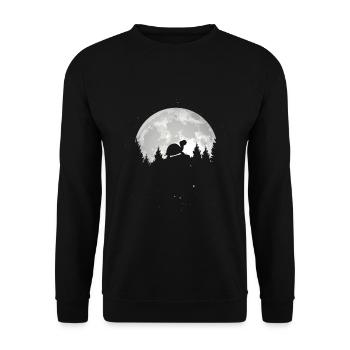 Schildkröte Vor Mond - Unisex Pullover - Schwarz - Vorne - Alina (178cm) & Michal (187cm)