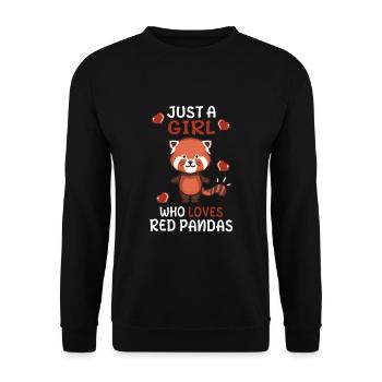 Red Panda Gift For Girls - Unisex Sweatshirt - black - Front - Alina (178cm) & Michal (187cm)