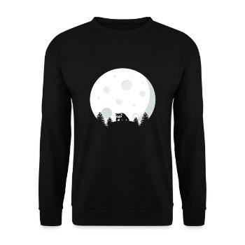 Red Panda In Front of the Moon - Unisex Sweatshirt - black - Front - Alina (178cm) & Michal (187cm)
