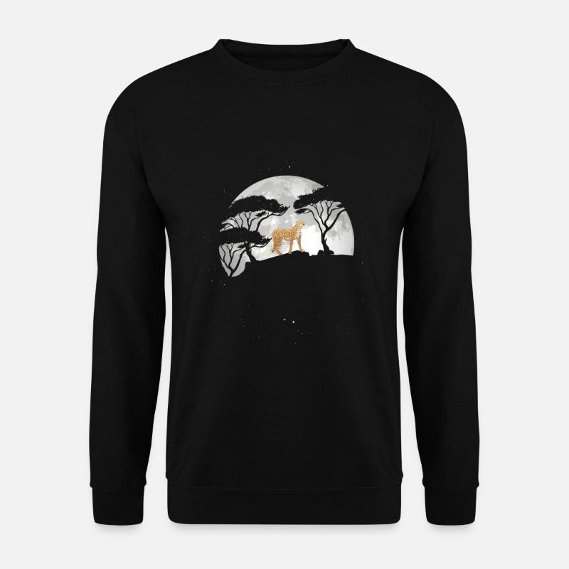Guépard Avec la lune - Sweat-shirt Unisexe - noir